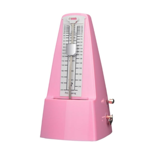 Metrónomo mecánico profesional estable portátil de alta precisión Metal sonido fuerte pista precisa Beat Tempo para tambores de guitarra rosa