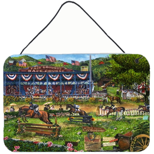 Carolines Treasures PTW2019DS812 A Day at The Horse Races Wall or Door Hanging Prints 8x12 multicolor