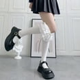 thumbnail image 2 of 1Pairs Knee High Socks Cute Lace Socks Ruffle High Stockings Lolita Style Accessories for Women Ladies Daily, 2 of 7