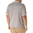 thumbnail image 3 of ORQ Men Color Block Turn-down Collar Short Sleeve Zip Daily T-Shirt Top, 3 of 4