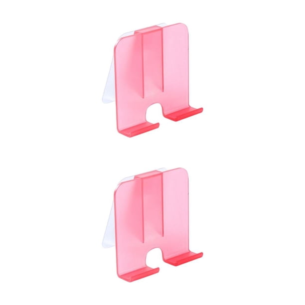Bearachild Soporte para teléfono Estante de baño Soporte perezoso Tamaño compacto Instalación práctica Rosa 2piezas