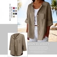 thumbnail image 6 of IMENGL Fashion Casual Comfortable Sweatshirt 3/4 Long Sleeve With Pocket Khaki L, 6 of 7