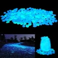 thumbnail image 1 of Glow in The Dark Garden Pebbles Stones Rocks for Yard and Walkways Decor, DIY Decorative Luminous Stones in Blue (200 PCS), 1 of 7