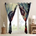 thumbnail image 3 of Rose Dinosaur 30%-50% Blackout Curtains for Bedroom,Gothic Dino Curtains Drapes Goth Jungle Animal Curtains 2 Panels 52"Wx63"L,Paleontology Reptile Dinosaurios Window Curtains, 3 of 5
