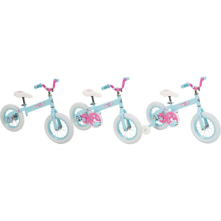 Huffy 22311 Grow Go Kids Bike, Balance to Pedal, Blue and Pink