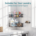 thumbnail image 7 of Ophanie Corner Adhesive Shower Caddy 3 Pack, Large Capacity with Soap Holder, No Drilling Wall-Mounted Shower Shelves, Rustproof Bathroom Organizers and Storage, Kitchen & Rental-Friendly, Black, 7 of 7