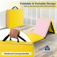 thumbnail image 3 of Yardi Yard 6 x 2 FT Tri-Fold Gym Mat with Handles and Removable Zippered Cover-Yellow, Fitness All Purpose Extra Thick High Density Anti Tear Gymnastics Gym Folding Exercise Aerobics Mats, 3 of 6
