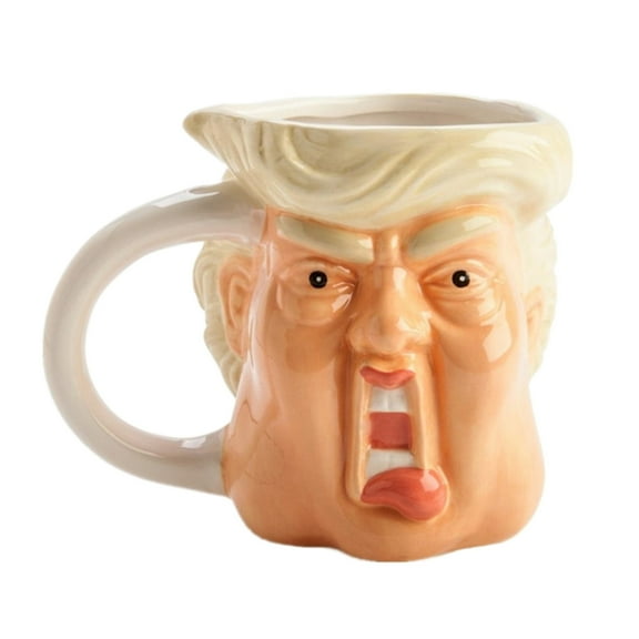 Acahhotxx porcelain cup, Realistic Donald Face Coffee Mug Novelty Cup Beer Water Mugs Hand-painted Multifunctional for Home Decor