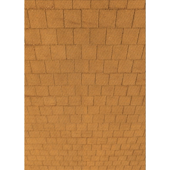 Ahgly Company Machine Washable Indoor Rectangle Transitional Dark Orange Area Rugs, 8' x 10'