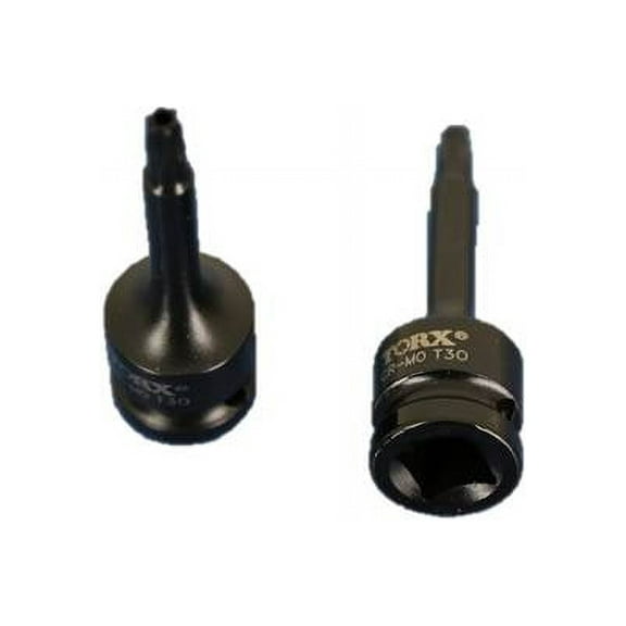 TEMO Tamper Proof T30 3 Inch (76 mm) Long Tamper Proof Torx Star 6 Point Black Impact Bit Socket 1/2 Inch (12.7 mm) Square Drive Auto Repair Tool