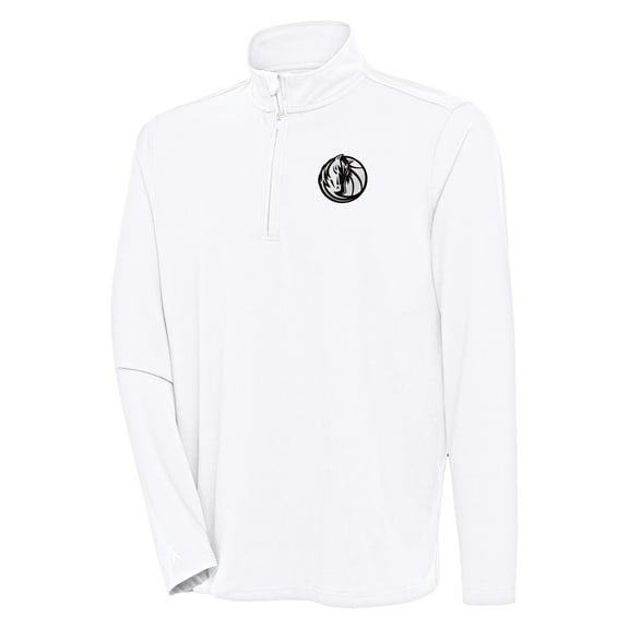 Men's Antigua White Dallas Mavericks Hunk Quarter-Zip Top