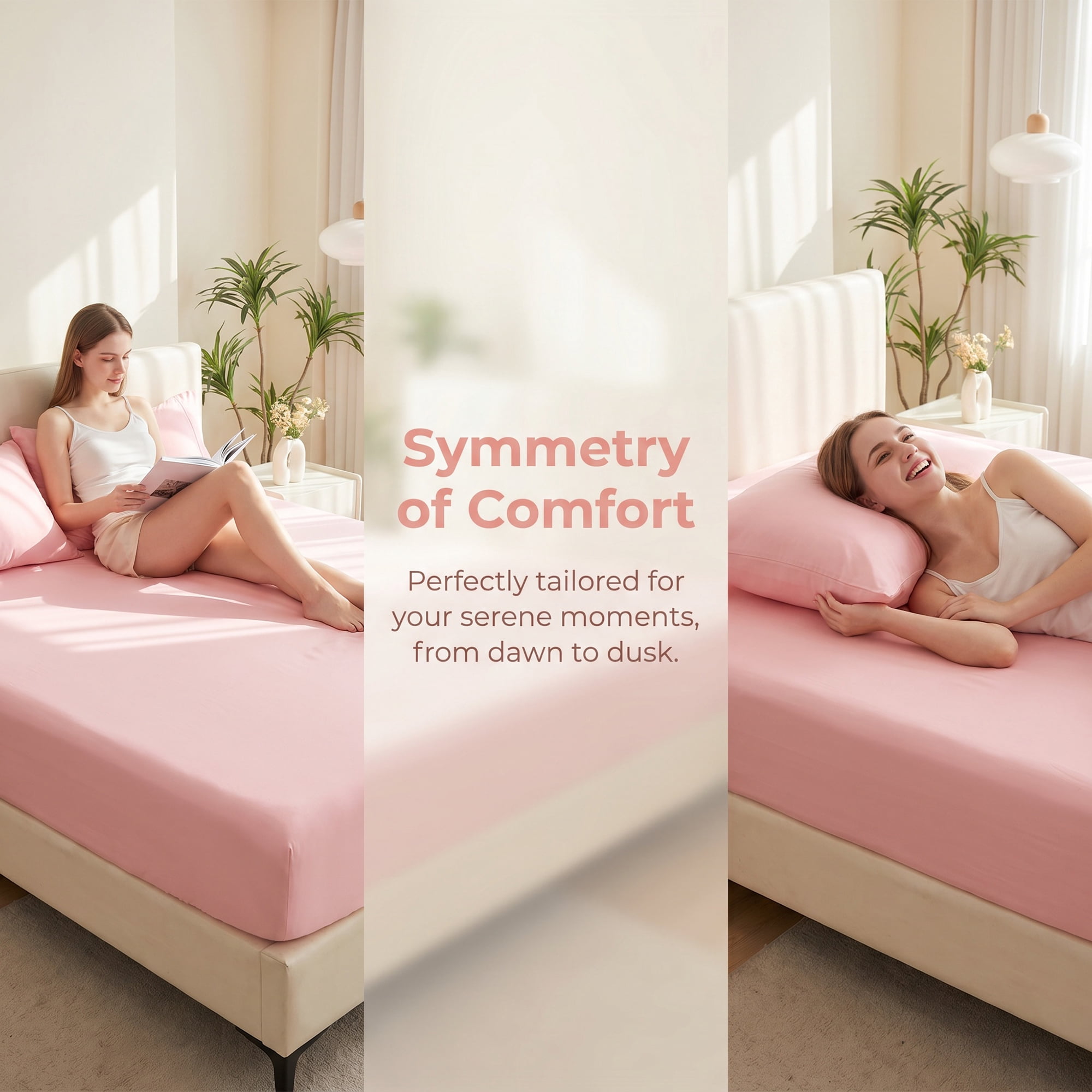 Unique Bargains Microfiber Bed Sheets Cooling for Comfortable Sleep 59.1"x78.7" Pink