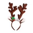 thumbnail image 2 of Diadema de astas de reno de Navidad Diadema de reno de Navidad para favores de fiesta Marrón oscuro jinwen sombreros de cosplay, 2 of 8