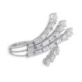 thumbnail image 2 of Multi Shape Diamond Engagement Ring, Open Cuff Diamond Ring, Bypass Split Shank Diamond Wedding Ring, Prong Set And Bezel Set Ring, 14K White Gold Plated, 2.4 Ct Simulated Diamond, 2 of 4