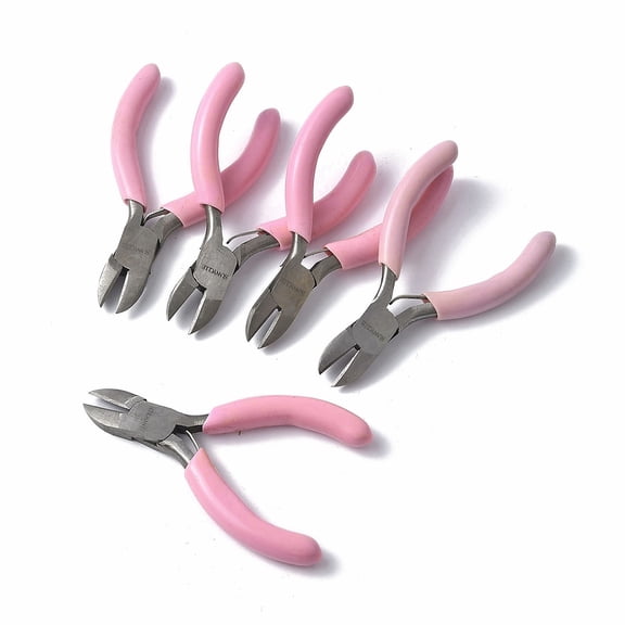 45# Carbon Steel Jewelry Pliers Side Cutting Pliers Side Cutter Polishing Pink 7.55x4.7x0.85cm