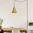 thumbnail image 2 of Kiven 2-Light Plug in Pendant Light,Industrial Hanging Light with 15FT Cord, Dimmable Ceiling Pendant Light for Bedroom Hallway Foyer Kitchen Island, E26 Socket, Brass Finish, 2 of 7