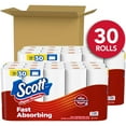 Scott Paper Towels, Choose-A-Sheet, 30 Double Rolls 2 Packs of 15 = 60 Regular Rolls 100 Sheets Per Roll