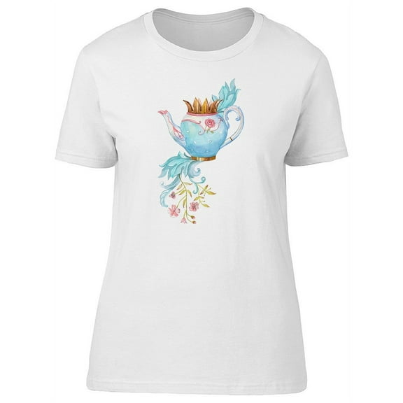 Trendy Watercolor Tea Pot T-Shirt Women -Image by Shutterstock, Female x-Large