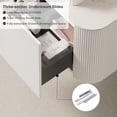 thumbnail image 4 of 36 inch Floating Bathroom Vanity with Sink, Modern Bathroom Cabinet with Round Transparent Black Glass Basin and Marble Top, Large Storage Drawer, Soft-Close Design, Pre-Assembled, White, 4 of 7