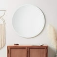 thumbnail image 2 of 24” x 24” White Rubber Framed Mirror | Round Bathroom Wall Mirror, 2 of 10