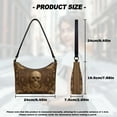 thumbnail image 7 of Kuiaobaty Vintage Skull Print Underarm Sling Bag for Women, Sunflower Print Leather Shoulder Handbag with Zipper Closure, Spacious Casual Hobo Purse Tote Bag for Travel, Brown, 7 of 7
