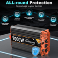 thumbnail image 3 of 7000W Pure Sine Wave Inverter, 12V DC to 110V AC Car Power Converter, 3 AC Outlets + 2 USB Charging Ports, LCD Display, with Remote Control, Suitable for Vehicles, RVs, Camping and Home Backup Power, 3 of 4