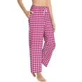 thumbnail image 2 of Haiem Pink Gingham Women's Pajama Pants Ultra Lightweight Pjs Bottoms Sleepwear Bottom Pants With Pocket Drawstring-Medium, 2 of 9