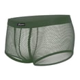 thumbnail image 5 of Ankishi Mesh Mens Underwear Low Rise Mesh Breathable Sexy See Through Boxer Briefs Hollow Trunks for Sports, 5 of 6