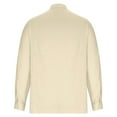 thumbnail image 4 of Aofany Long Sleeve Shirts for Men Fashion Casual Button Stand-up Collar Cotton Linen Solid Color Long Sleeve Shirt Top Men Shirts, 4 of 5