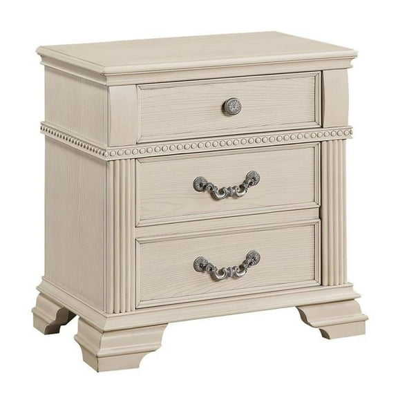 Furniture of America Charo Wood 2-Drawer Nightstand with USB Port in White