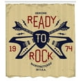thumbnail image 3 of Ambesonne Classic Rock Shower Curtain, Ready to Rock, 69"Wx84"L, Beige Ruby Night Blue, 3 of 3