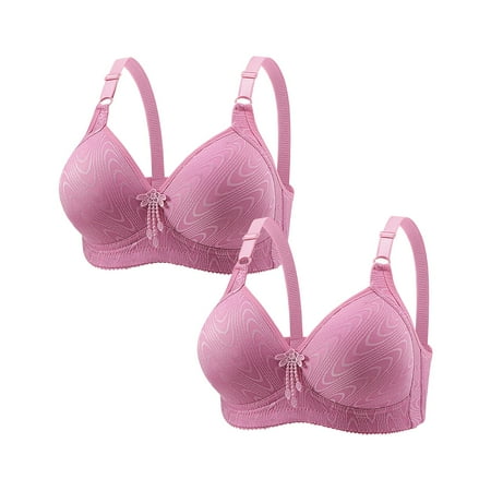 HCURIBAD Clearance! Bras for Women No Underwire Adjustable Bras Full Coverage Support Bralette Plus Size Everyday Bra Pack Of 2 Wireless Bras  Push up Bra  Backless Bra  Bras for Women Purple M