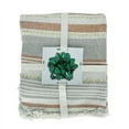 thumbnail image 4 of LR Home Orange/Ivory Striped Lightweight Cotton Adult Throw Blanket, 50" x 60", 4 of 7