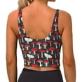 thumbnail image 4 of Goofa Red Mushrooms Printed Sports Bras for Women, High Impact Running Bra Workout Crop Tank Tops Longline Sports Bra Push up-X-Large, 4 of 9