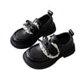 thumbnail image 3 of Viluyesy Spring Summer Girls Leather Mary Jane Shoes – Bow Accent, Lace Trim Princess Style Loafers with Soft Sole and Classic College-Inspired Design Black Size 2.5, 3 of 10