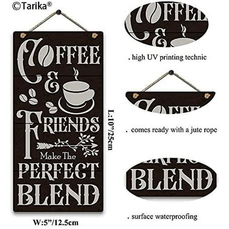 Coffee Bar Open Daily Cafe Decor Wood Hanging Plaque 5x10 Inch Coffee Signs  Modern Bar Accessories Kitchen Home Pub Shop Coffee Station Farmhouse Deco