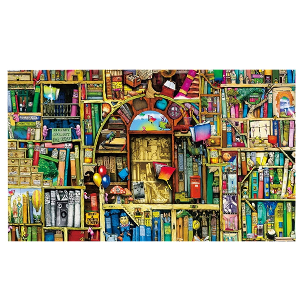 Ancient Bookshelf 1000 Pieces Jigsaw Puzzles Family Assembling Toy Creative Gift
