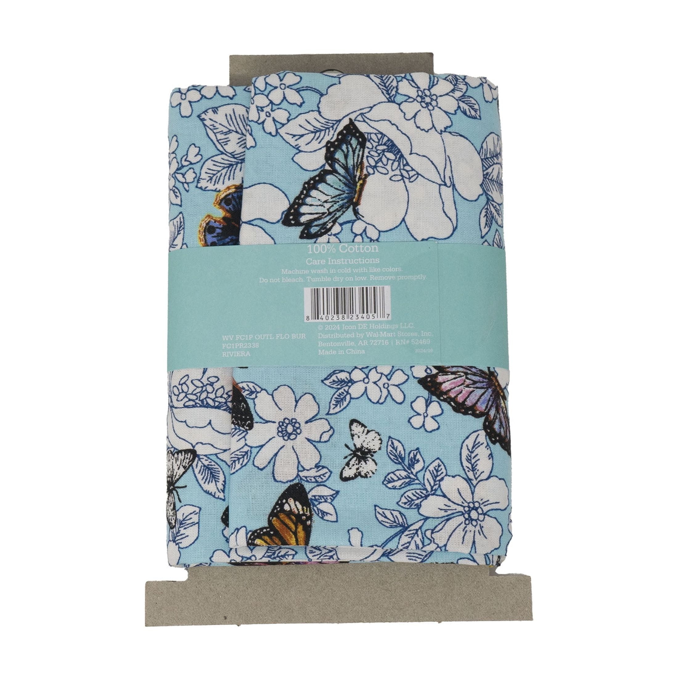 (2 pack) Waverly Inspirations 1 Yard Cut 100% Cotton Prints Fabric, Btf Riviera, 44" Wide for Quilting & Sewing