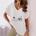 thumbnail image 2 of Short Sleeve Summer Tops For Women 2026 Vacation Trendy Womens Summer Tops Blouses For Women Business Casual Cotton V Neck T Shirts For Women Cotton, 2 of 4