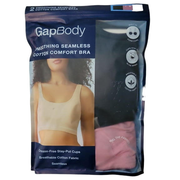 GapBody Women's 2-Pack Seamless Cotton Comfort Bra X-LARGE Pink