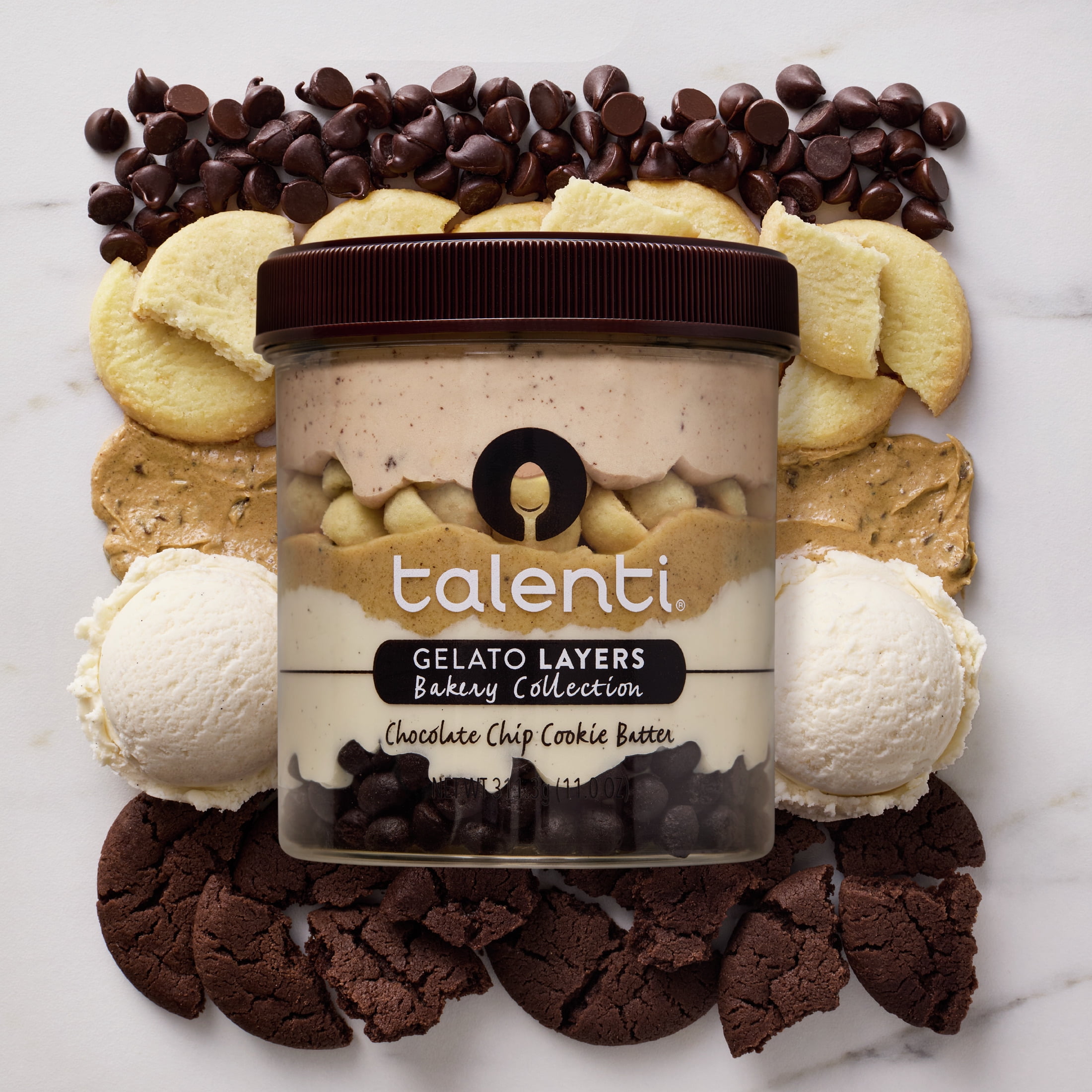 Talenti Gelato Layers Bakery Collection Chocolate Cookie Batter Frozen Desserts, 11 oz