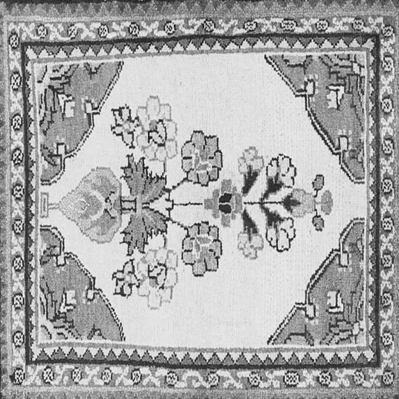 Ahgly Company Indoor Square Animal Gray Traditional Area Rugs, 8' Square