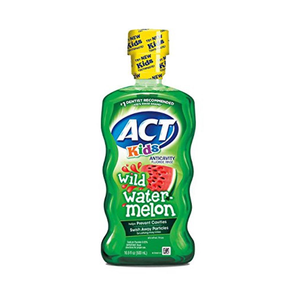 ACT Kids Anticavity Fluoride Mouthwash Rinse, Wild Watermelon, 16.9