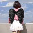 thumbnail image 1 of Alas de ángel con plumas Salvador accesorios para disfrazarse de niñas adultas 55 cm x 55 cm Negro, 1 of 10