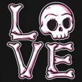 thumbnail image 3 of Love Text Skull Women's Long Sleeve T-shirt Vivid Pink Bone Cute Gothic Skeleton Romance Art Valentine Spooky Halloween, 3 of 7