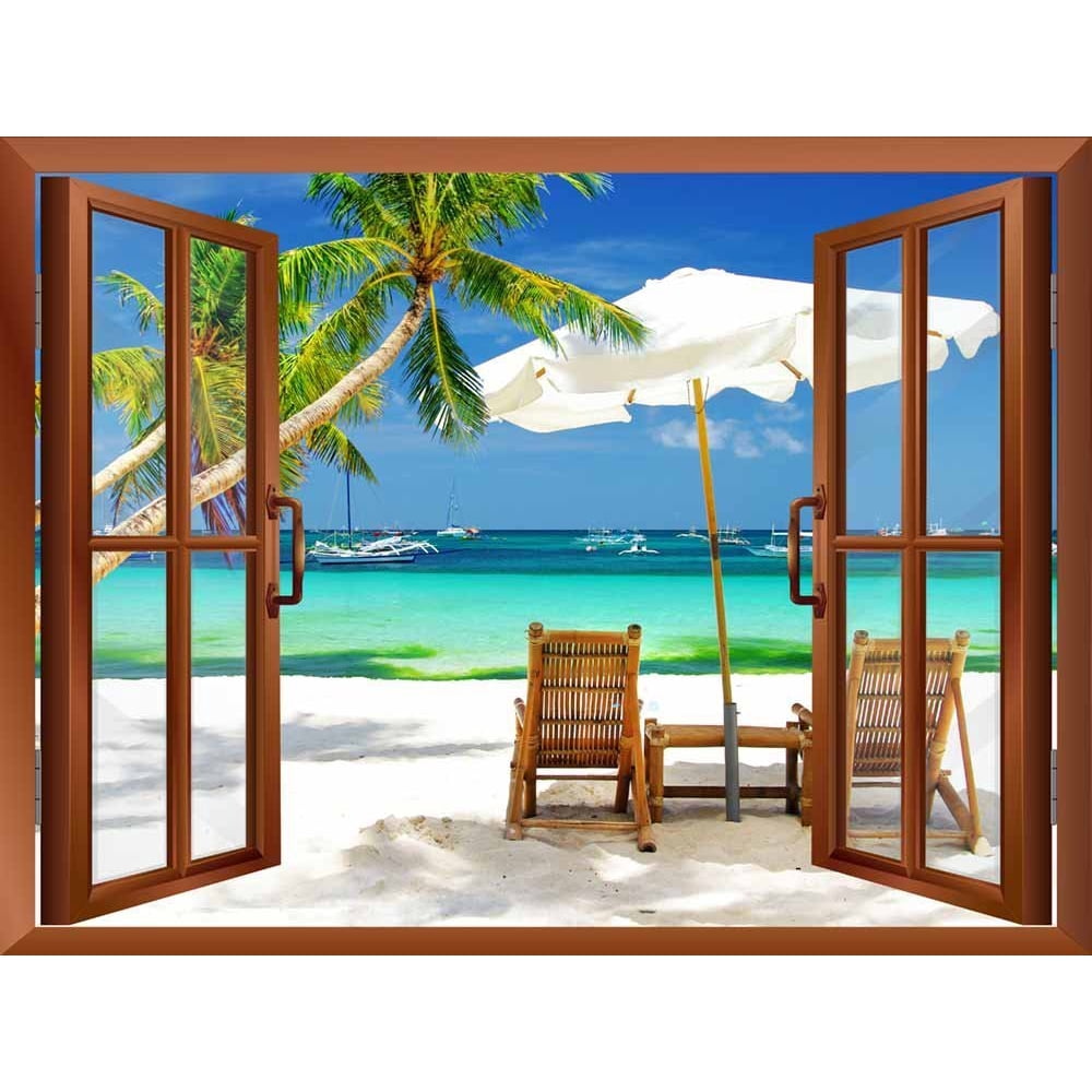 wall26 Tropical Beach Scenery Removable Wall Sticker / Wall Mural 36"x48"