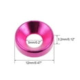 thumbnail image 3 of 10Pcs 12mm x 5mm x 3.2mm Aluminum Alloy Countersunk Washer Pink for Screw Bolt, 3 of 3