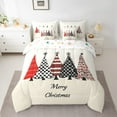 thumbnail image 2 of Feelyou Cartoon Xmas Tree Bedding Comforter Set 7pcs, Christmas Festival Queen Bedding Sets, Teenager Boys Girls Reversible Queen Sheet Sets, Luxury Bedroom Decor, 2 of 7
