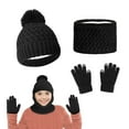 thumbnail image 5 of Bocaoying Kids Winter Warm Beanie Hat Scarf Gloves Set,3 in 1 Thermal Knitted Pom Bobble Hat Scarf Gloves Set for Girls Boys 3-8 Children Winter Warm Accessories Set for Outdoor Sports, 5 of 8