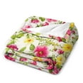thumbnail image 3 of Floral Colorful Flower Print Blanket Warm Throw Blanket Soft Flannel Lightweight Throw Blankets Couch Bed Travel Bedding Room Decor for Kids Teens Adults, 3 of 7